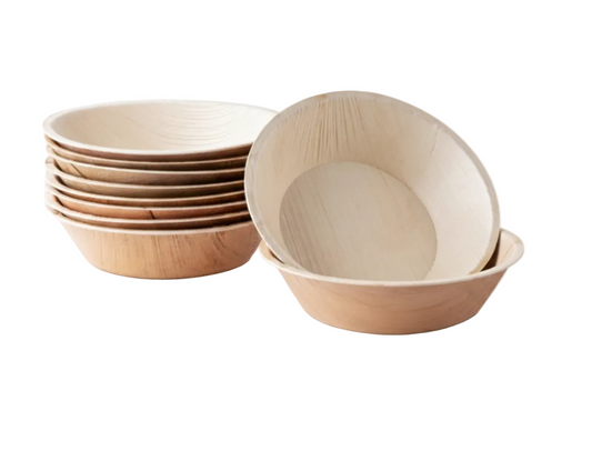 6" Round Palm Leaf Bowl (300ml)