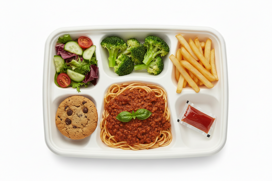 6 Compartment Meal Plate - Deep (White)