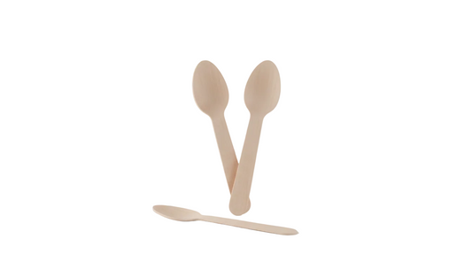 Disposable Wooden Dessert Spoons (11cm) - Round
