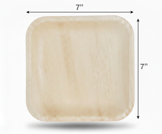 Small 7" (18cm) Square Palm Leaf Plate