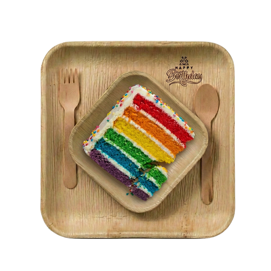 Happy Birthday - 10" Palm Leaf Plates