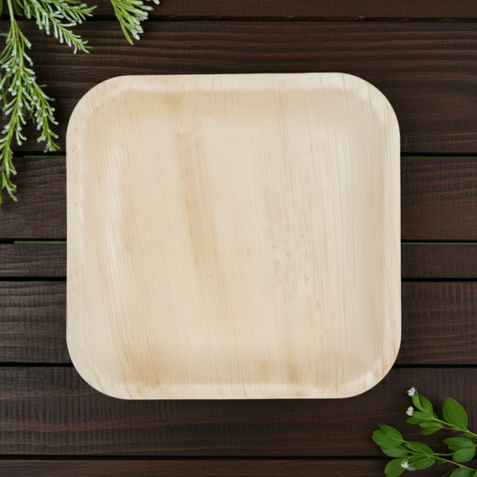 Large 10" (25cm) Square Palm Leaf Plate