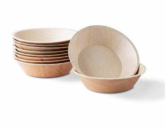 6" Round Palm Leaf Bowl (300ml)