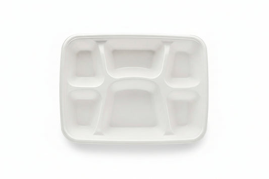 6 Compartment Meal Plate - Deep (White)
