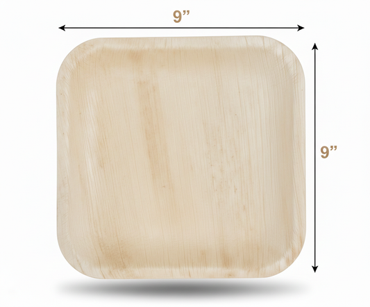 9" Square Palm Leaf Plate