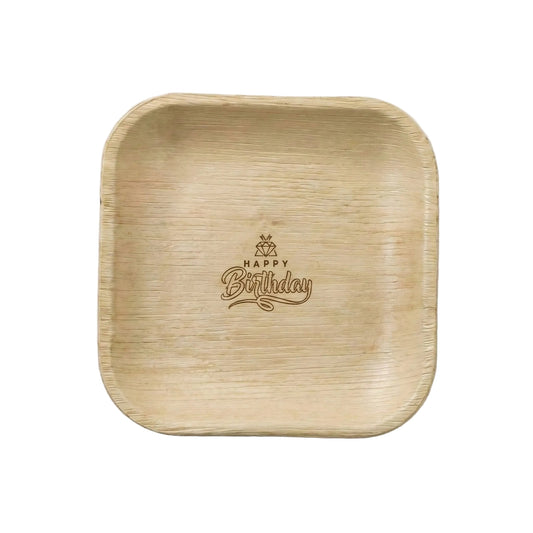 Happy Birthday - 6" Palm Leaf Plates
