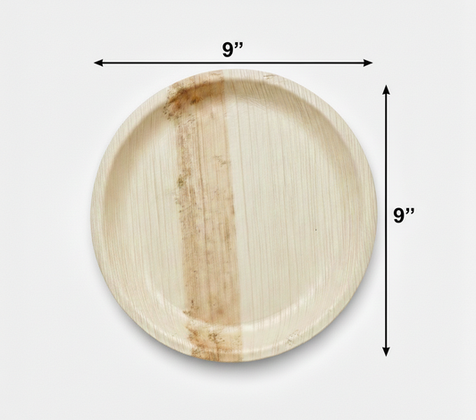 9" Round Palm Leaf Plate
