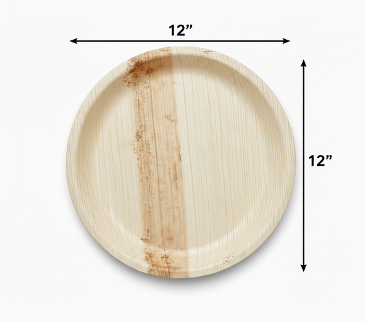 Large 12" (30cm) Round Palm Leaf Plate
