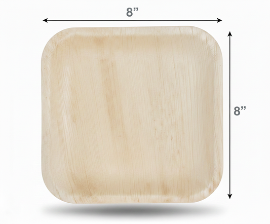 8" Square Palm Leaf Plate