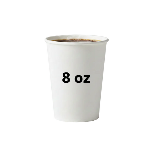 8oz White Single Wall Paper Cups (Without Lids)