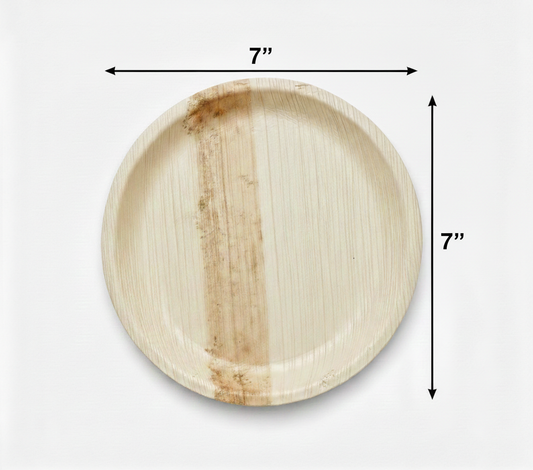 7" Round Palm Leaf Plate