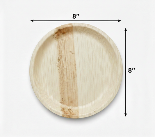8" Round Palm Leaf Plate