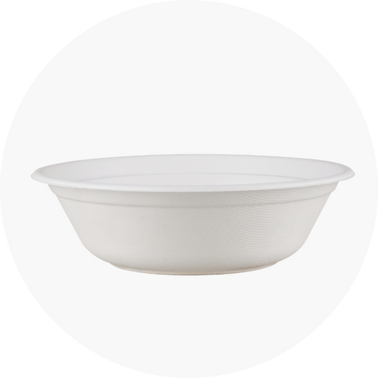 Medium 7" Round Sugarcane Bagasse Bowls 16oz (450ml)